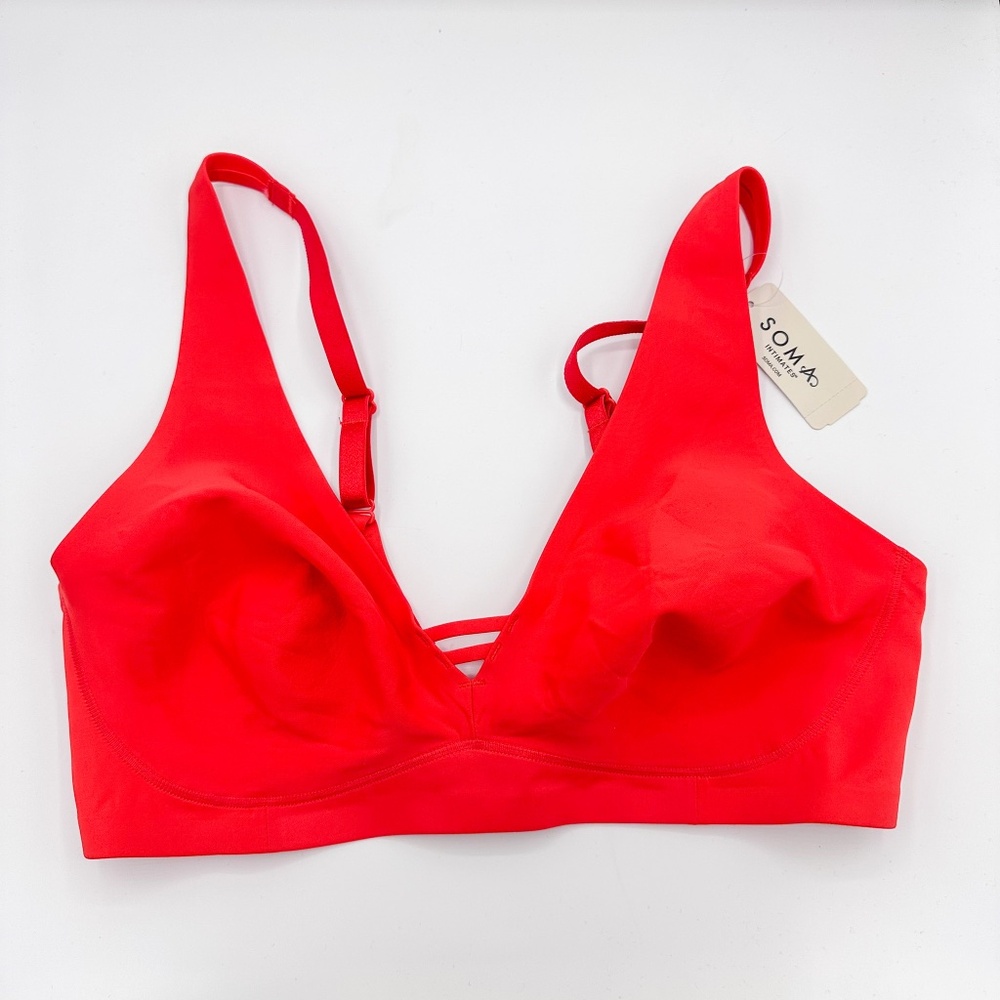 Soma Essentials Red Vamp Unlined Wireless Bra